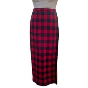 Bechamel Buffalo Plaid Skirt Pull-On Fringe Detail Sz S Vintage
